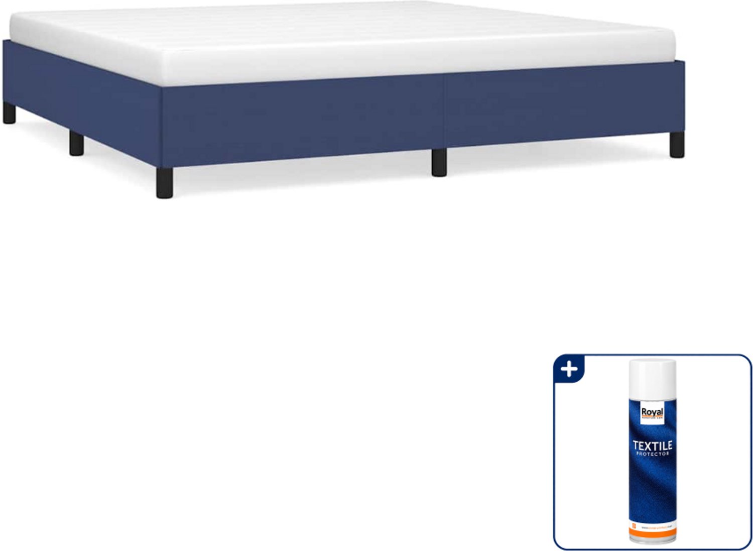 vidaXL bedframe - 200 x 200 cm - stof - blauw - Inclusief textielbeschermer 500 ml