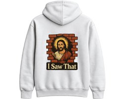 Grappig Jezus Hoodie – I Saw That – Stoere Outfit – Unisex Hoodie voor Dames & Heren – Humor Cadeau
