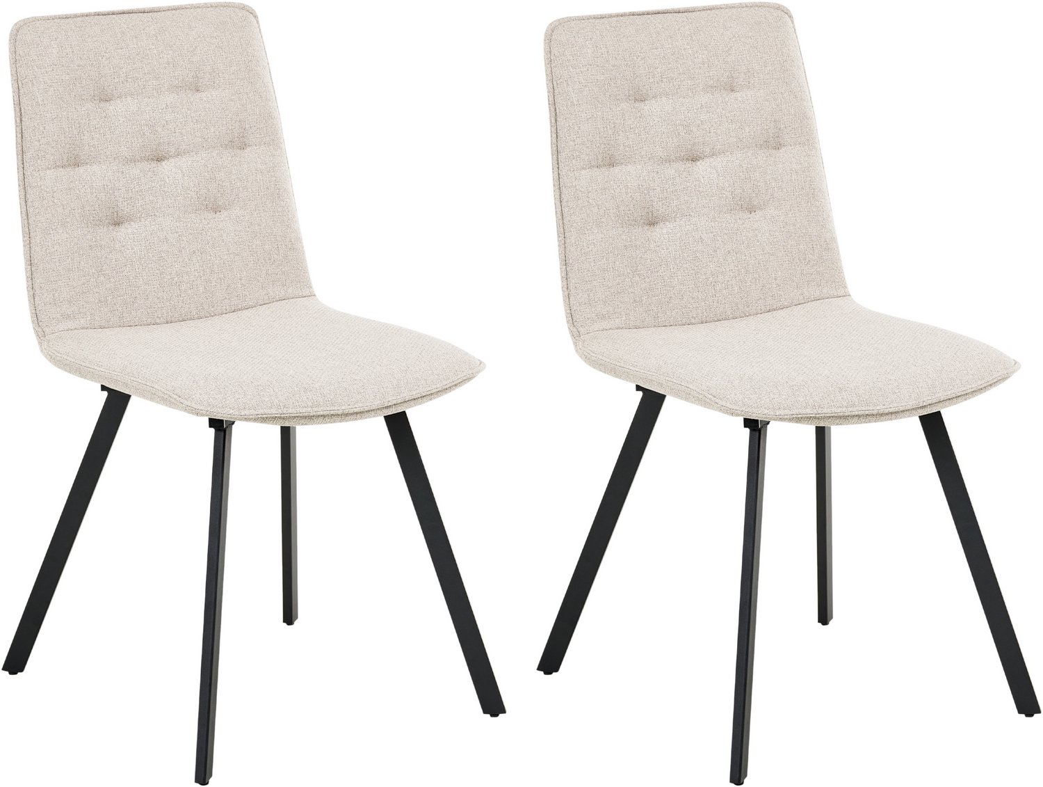 Beliani CARVER - Eetkamerstoel set van 2 - Lichtbeige - Polyester
