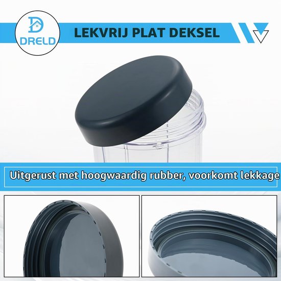 Blenderbekers 710 ml - 2 stuks - Met deksel - Vaatwasserbestendig — afbeelding 5