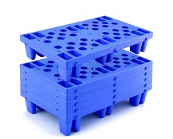 Kunststof pallets - 6 stuks - 50 x 30 x 10 cm - Blauw