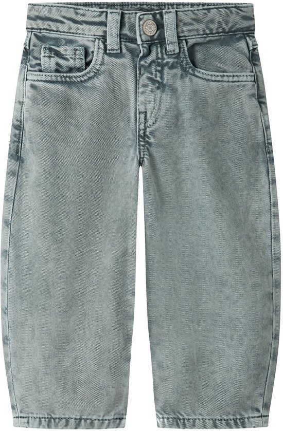 Grijze Name it jeans met barrel fit, knoopsluiting en vijf zakken.