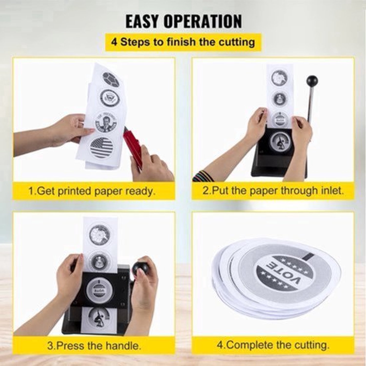 Pons - Punch Snijgereedschap - Papier Punch - Handmatig - Ronde Badge Papier Cirkelsnijder - DIY Circulaire Grafische Punch Die - Pas Knoopgrootte 32mm - voor Knoop Maken Machine