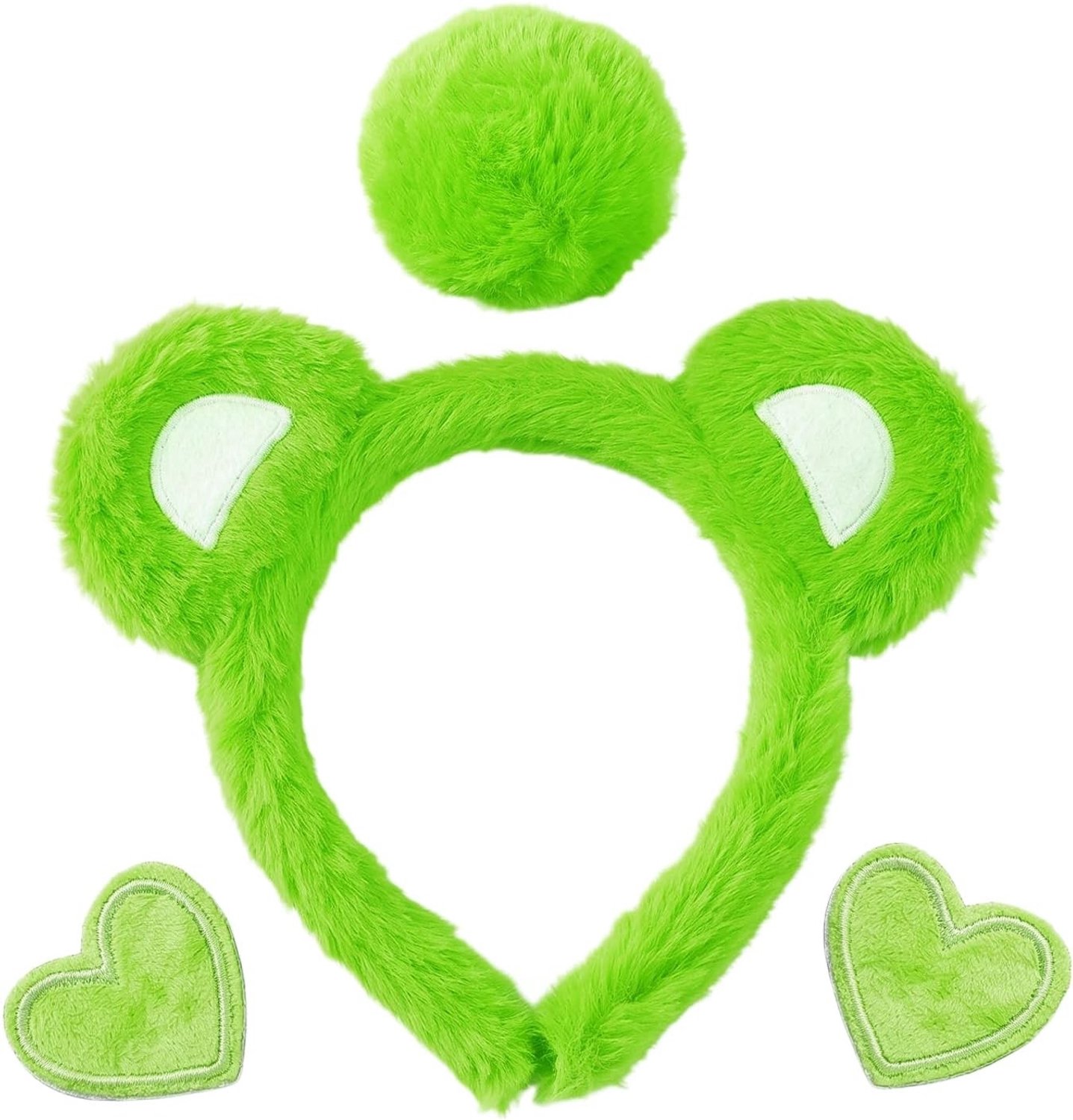 Berenoren Kostuumset met Staart en Hartspeld voor Volwassenen, Pluche Dierenaccessoires voor Halloween en Feestjes