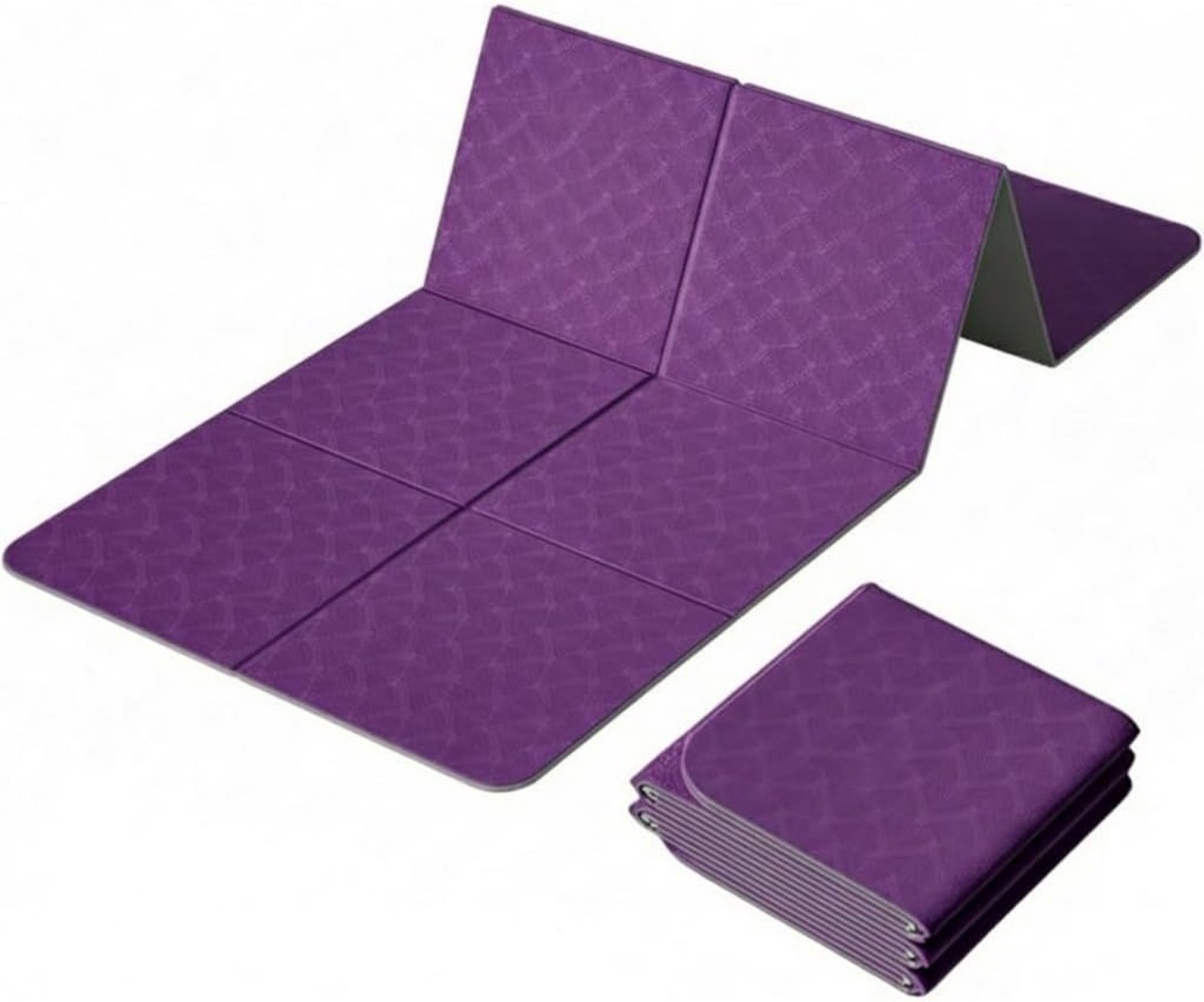 Yogamat van TPE, 183 x 70 x 1 cm, draagbare antislip yogamat, opvouwbare pilates- en fitnessmat, gymnastiekmat voor thuis, sportschool en reizen