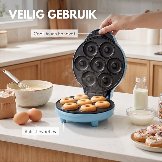 COOK-IT Donutmaker – Donut Maker voor 7 Donuts – 750W – Anti-aanbaklaag – Cool-Touch Handvat — afbeelding 5