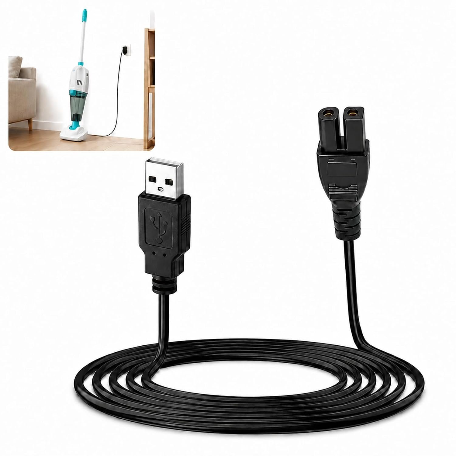 USB-kabel 5 V voor Intex 28620 28620E CL1704 zwembadstofzuiger, oplaadbaar, 2 m netadapter, reservekabel voor - Homevero