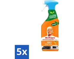 5 x Mr. Proper - Keukenontvetter Spray - Mandarijn - Natuurlijke ingrediënten - 500 ml - Voordeelverpakking - 5 stuks