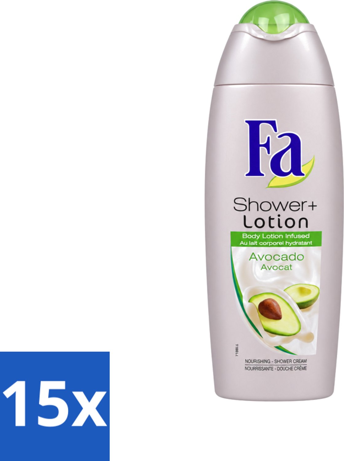 15 x Fa - Douchecrème Met Lotion - Avocado - 250 ml - Voordeelverpakking - 15 stuks