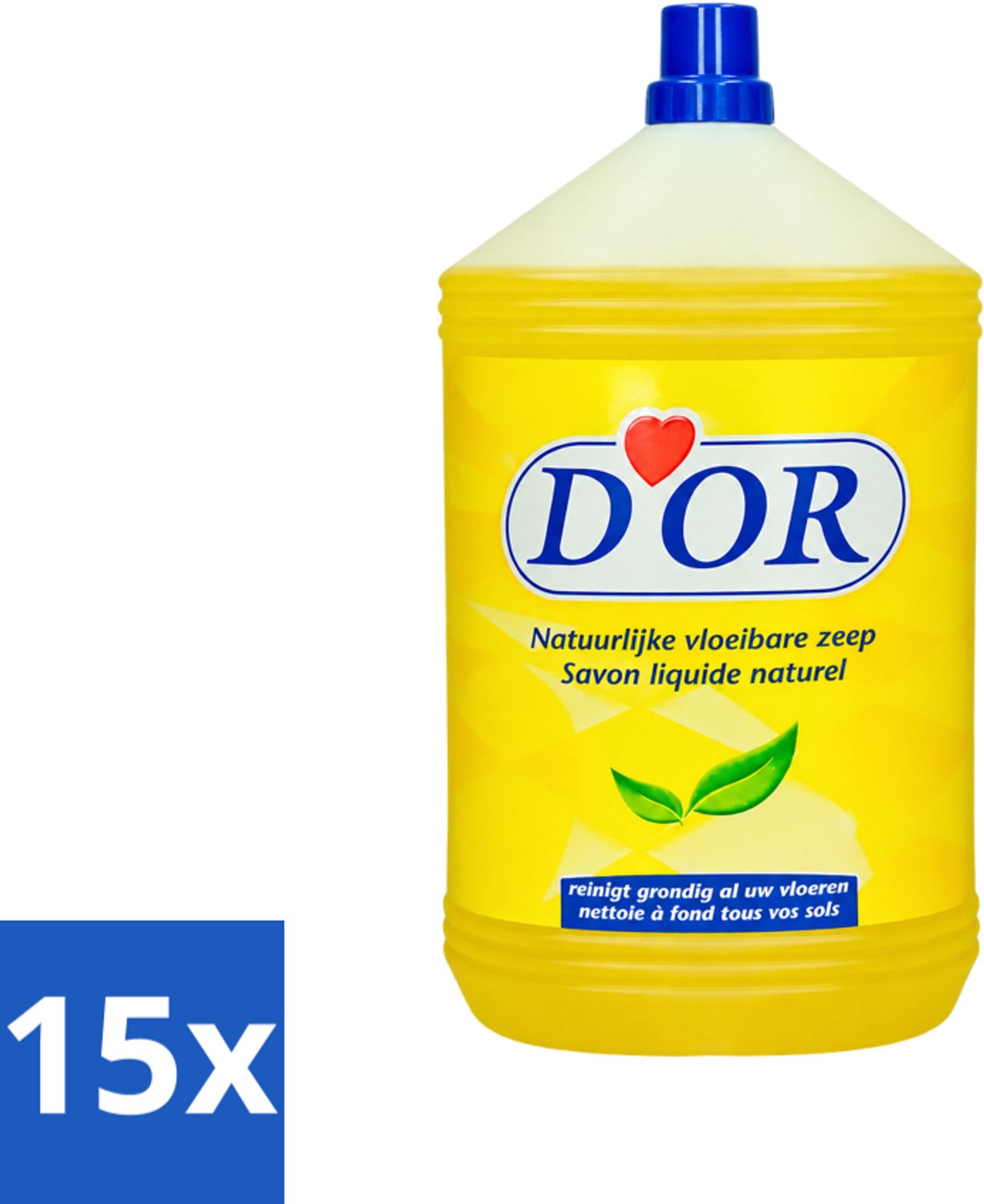 15 x D'Or - Natuurlijke Vloeibare Zeep - Voor Vloeren en Tegels - 5 liter - Voordeelverpakking - 15 stuks
