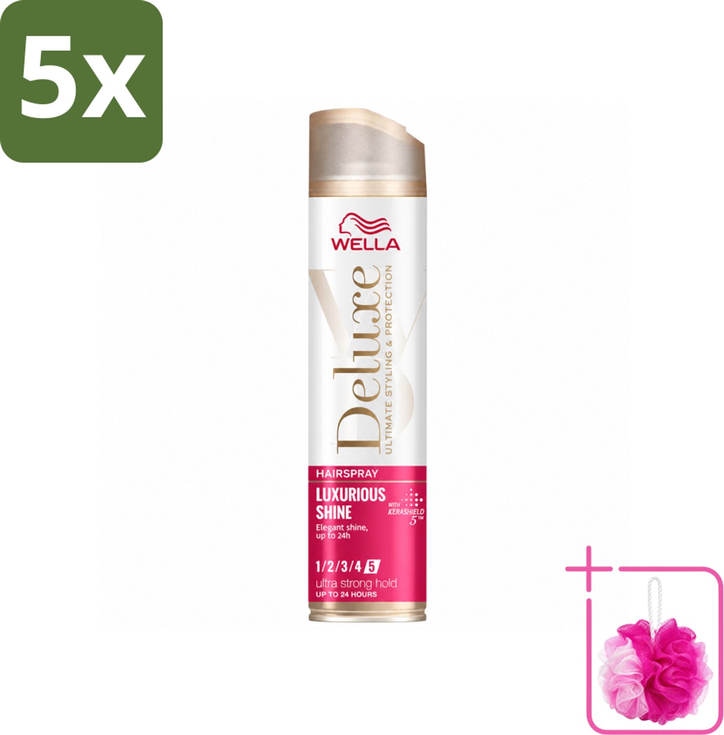 5 x Wella – Deluxe Luxurious Shine – Haarspray – 250 ml - Bulkverpakking - Haarspray - Douchemop - Glans