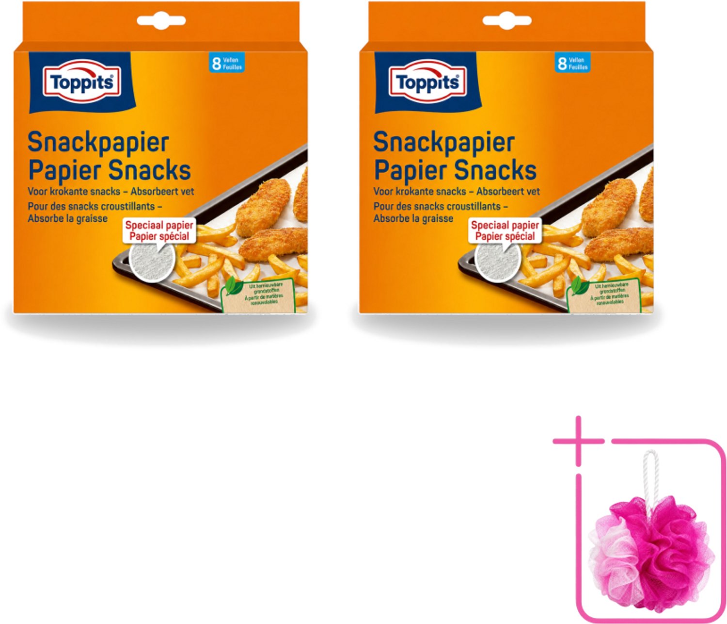2 x Toppits – Snackpapiervellen – 8 Zakjes - Bulkverpakking - Snackpapier - Douchemop - Snackpapier vellen