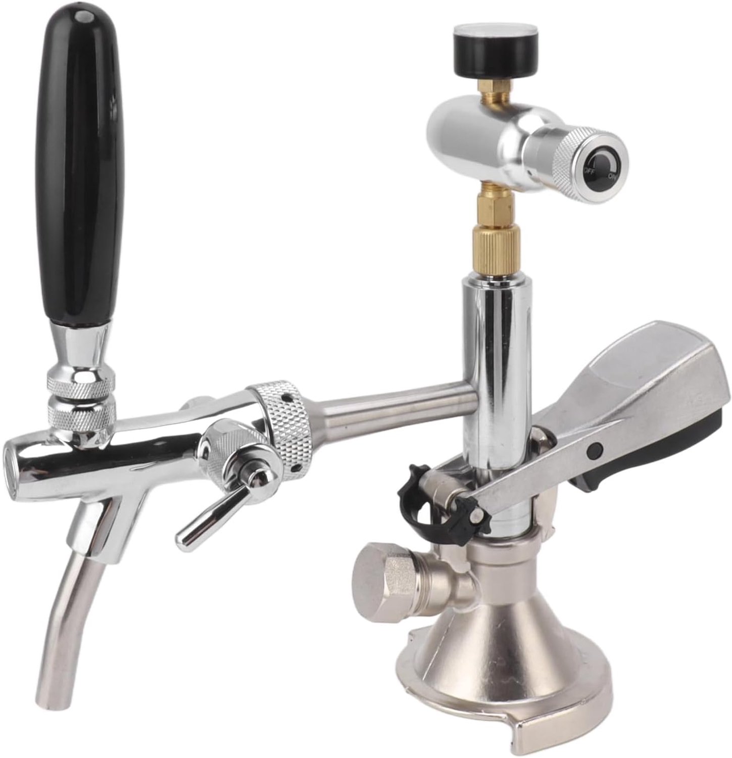 4 Inch Roestvrijstalen Messing Biervatpomp, Manometer, Herbruikbare Tapbierkegeratorpomp voor Thuispicknickbar