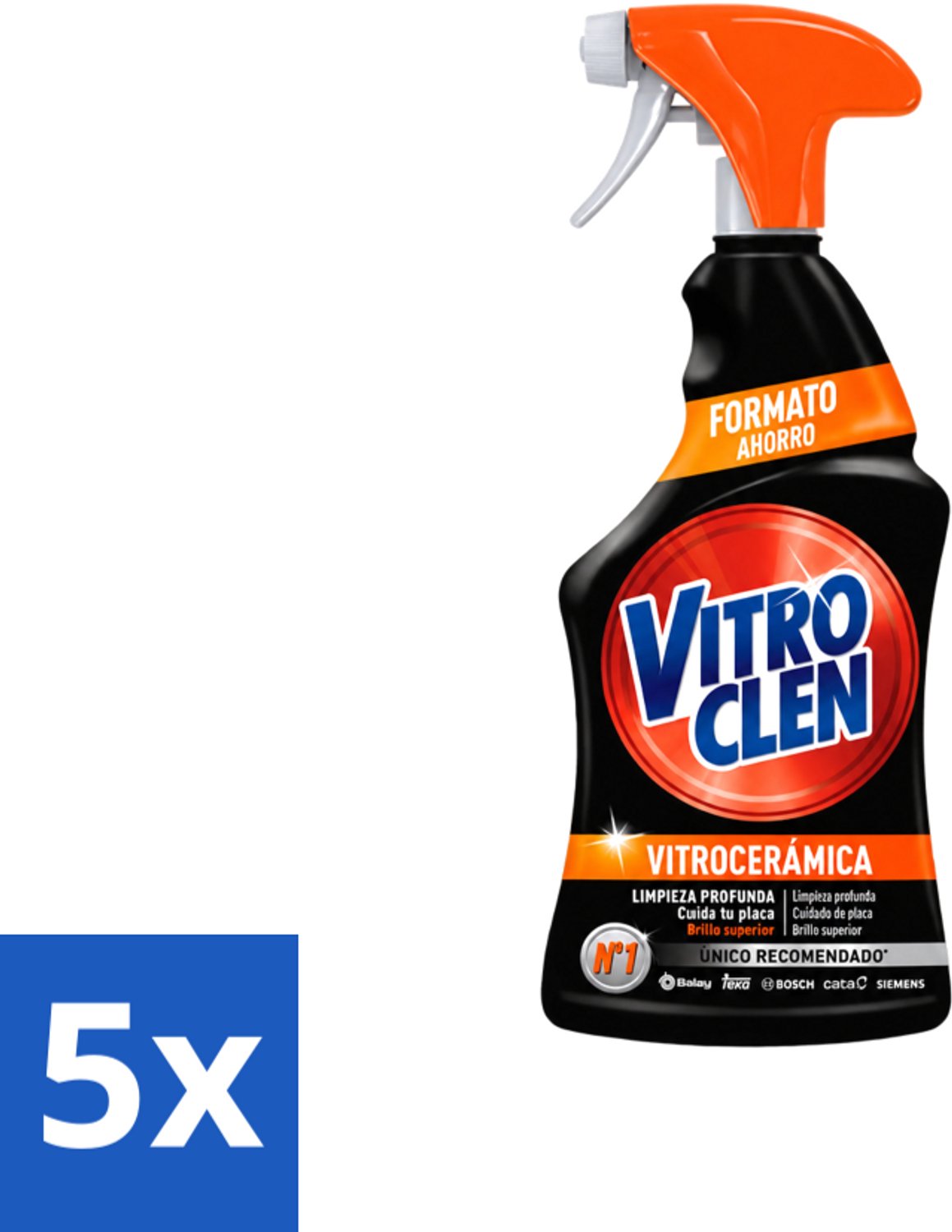 5 x Vitroclen - Keramische Kookplaatreiniger - Spray - 450 ml - Voordeelverpakking - 5 stuks