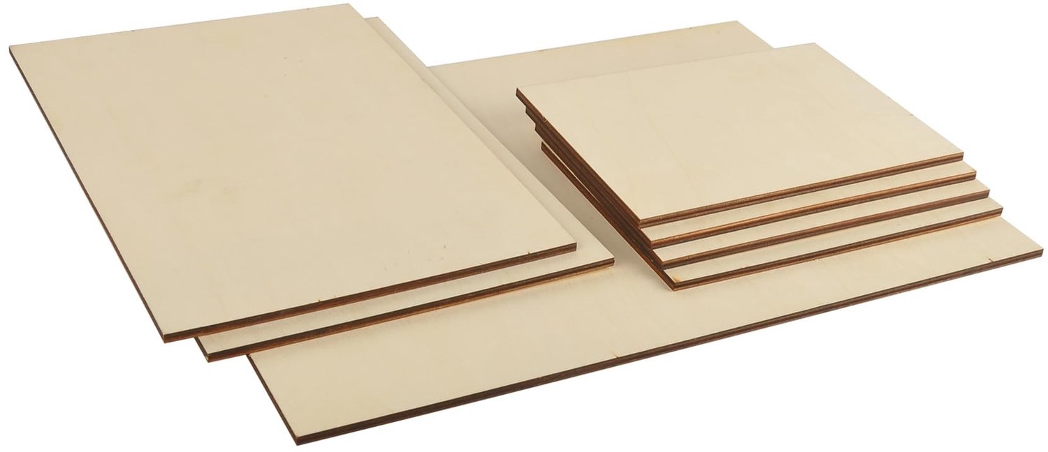 Set van 7 Blank Houten Platen voor Pyrografie en Schilderen