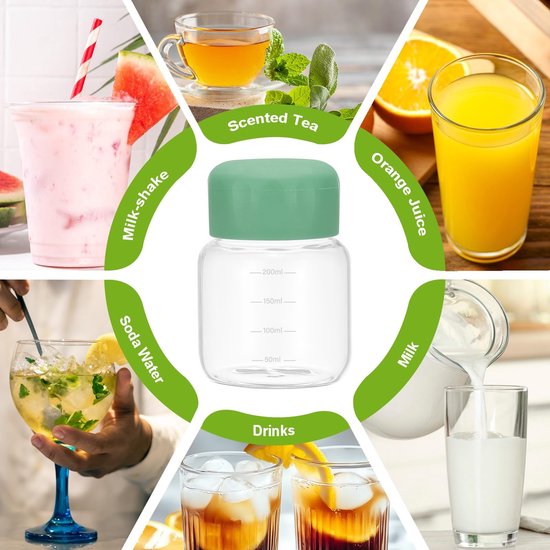 Set van 4 Kleine Glazen Flessen met Deksel, 300ml voor Sap en Dranken — afbeelding 4