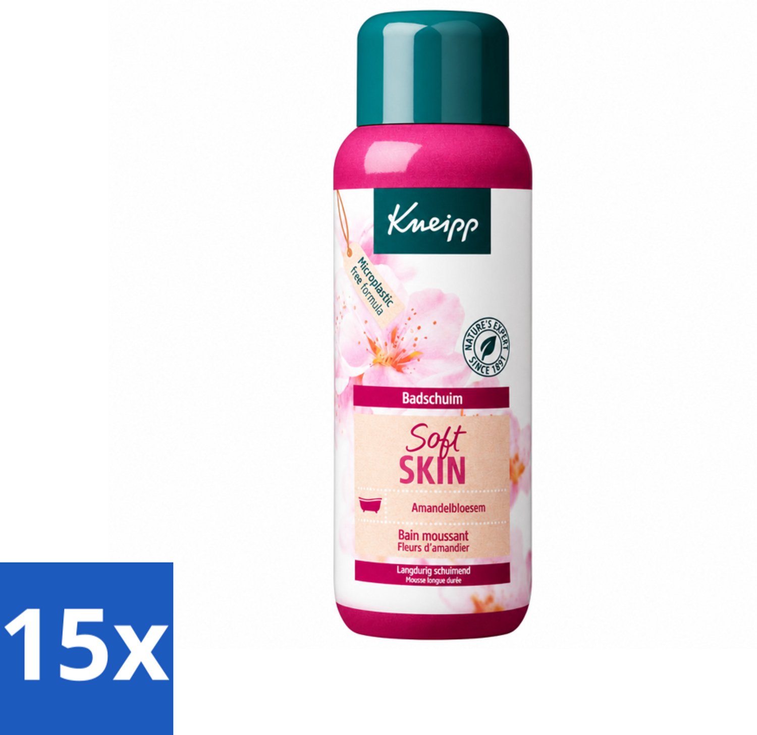 15 x Kneipp - Badschuim - Amandelbloesem - Voor droge en gevoelige huid - 400 ml - Voordeelverpakking - 15 stuks