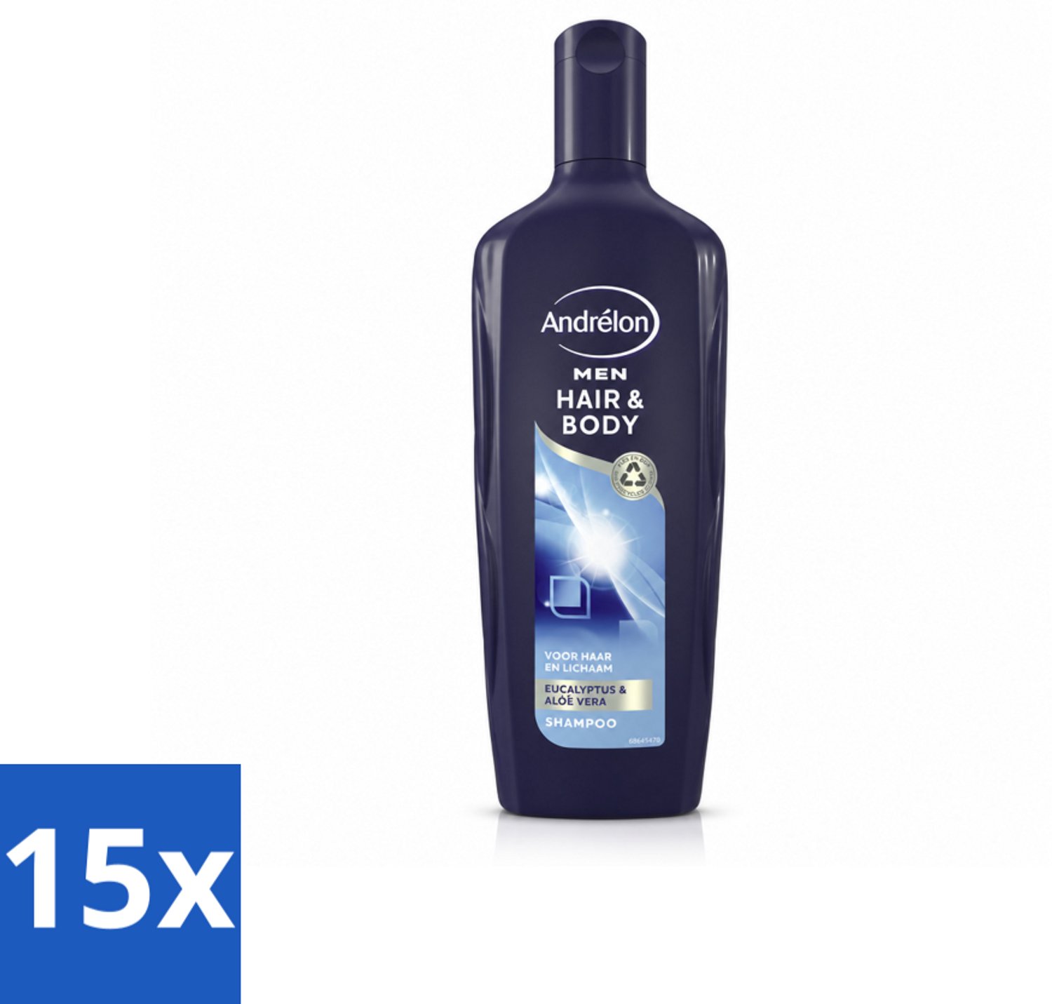 15 x Andrélon - Men - Hair & Body - Shampoo - 300 ml - Voordeelverpakking - 15 stuks