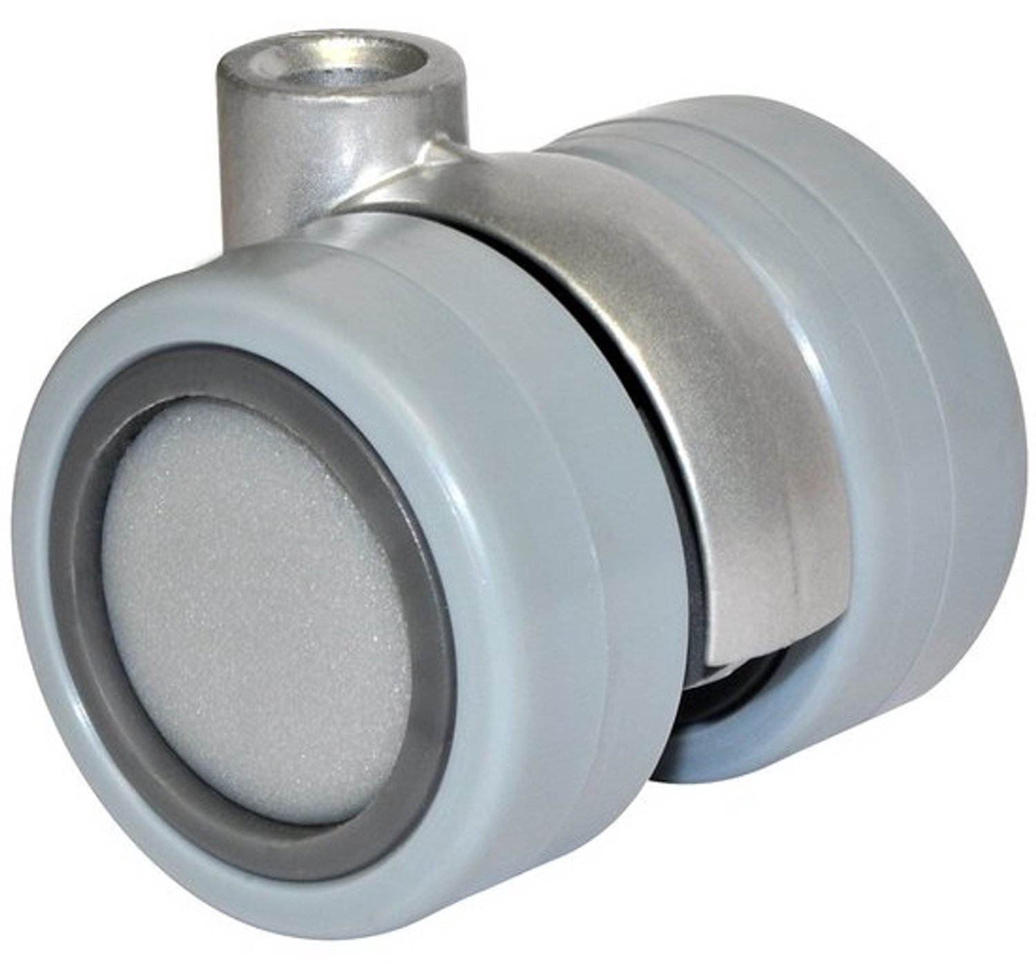 Dubbele meubelrol - Zwenkwiel met zacht loopvlak - Meubels verplaatsen - Krasvrij - Ø 40 mm, 50 kg - Zilver