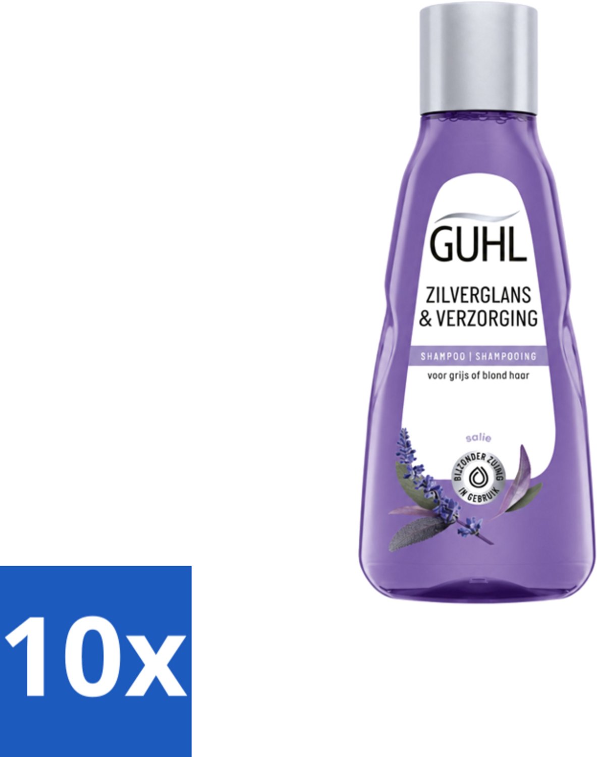 10 x Guhl - Shampoo Mini - Zilverglans & Verzorging - 50 ml - Voordeelverpakking - 10 stuks