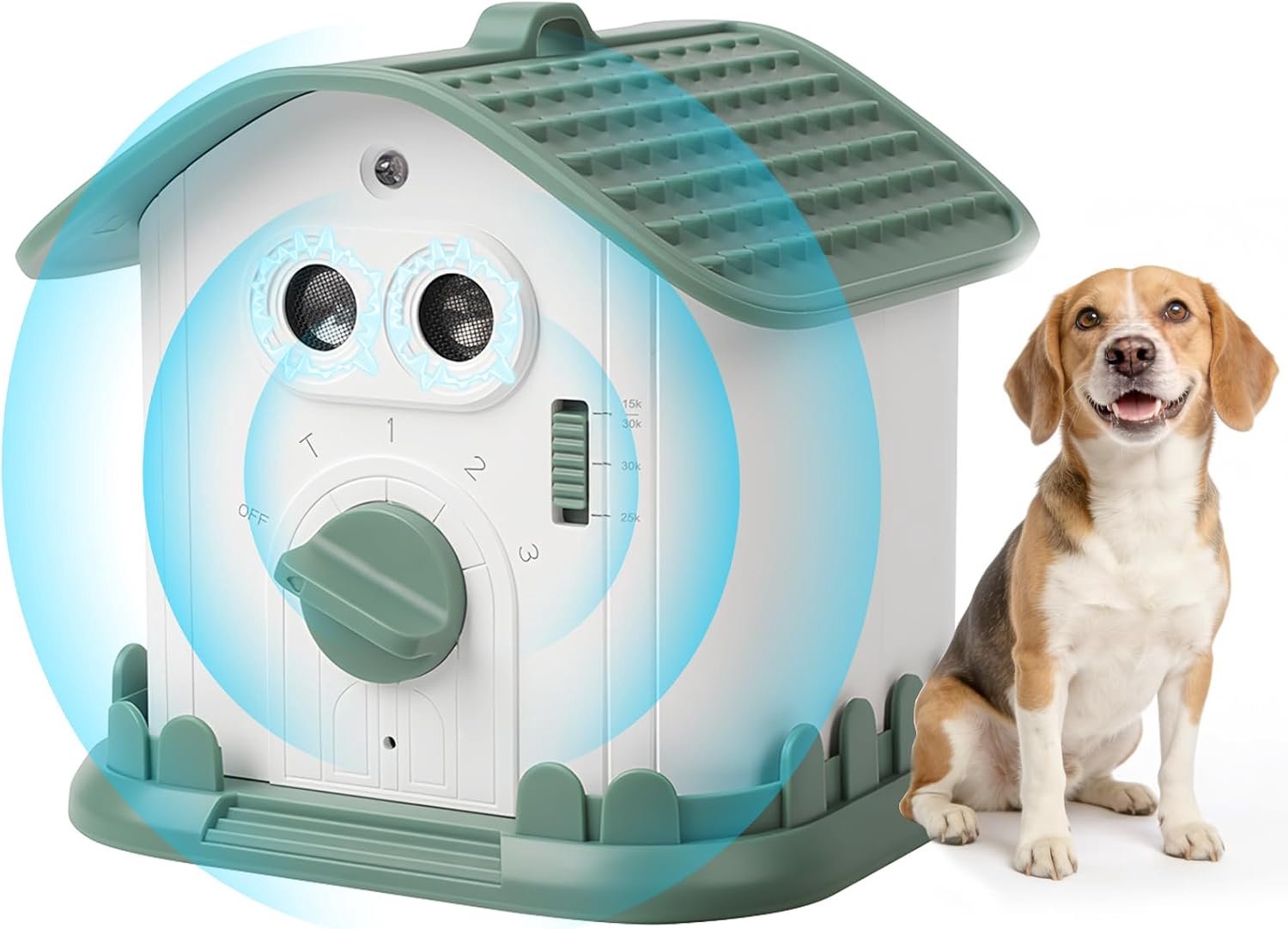 Anti Blafapparaat voor Honden, Ultrasoon Honden Blafverhinderingsapparaten met 3 Modi, 15M Bereik Blafstop-apparaten voor Hondentraining in Binnen- en Buiten, 1200mAh Oplaadbaar, Waterdicht