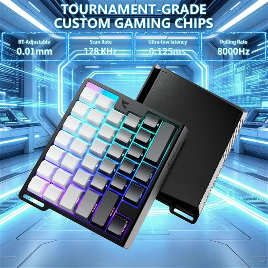 One Hand Gaming Keyboard met 8000Hz Rapid Trigger, 36 Toetsen, RGB Verlichting en Magnetische Schakelaars voor PC/Mac Gaming — afbeelding 4