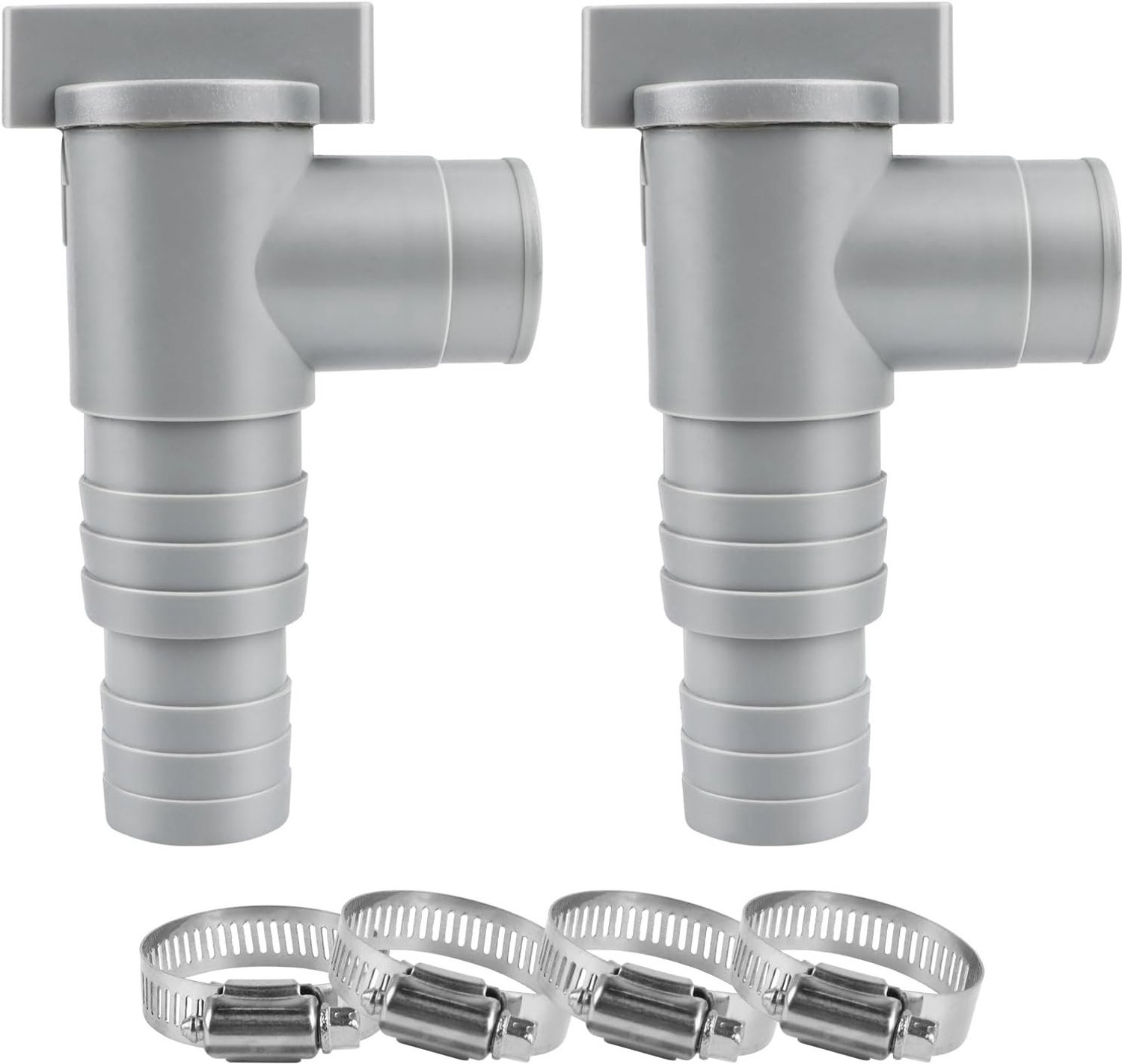 Onderhoudskraan en afsluitkraan voor zwembaden, inclusief 32 mm aansluitkit en slangadapter, ideaal voor zwembadonderdelen en accessoires