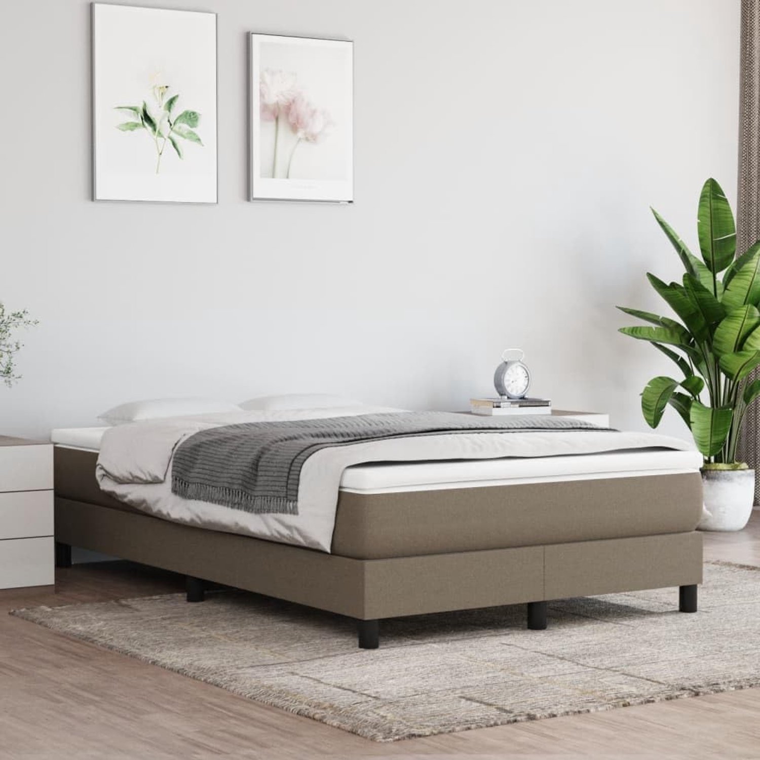 Stof Pocketvering matras Mediumhard 120 x 190 cm Taupe