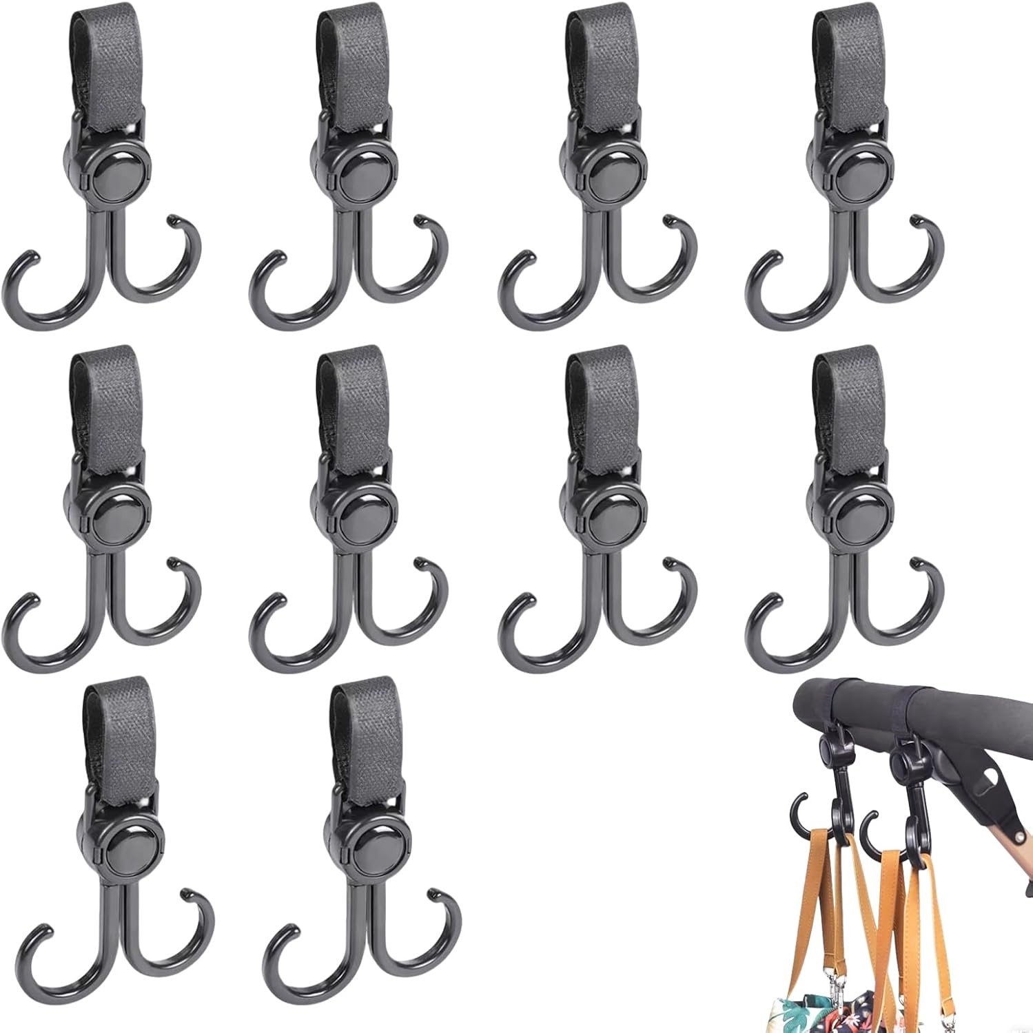 10 Stuks Haakjes voor Handtassen, Luiertassen en Winkeltassen - Ideaal voor Organisatie en Opslag