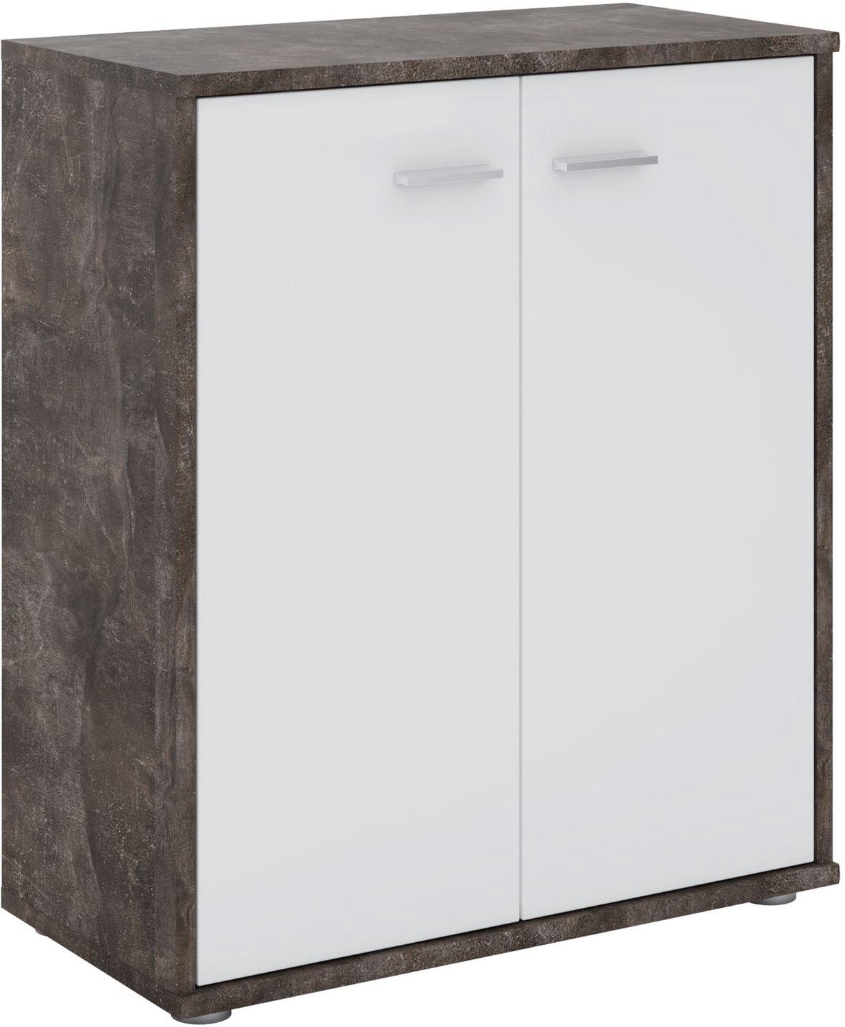 IDIMEX Commode TOMMY met 2 deuren - donkerbeton/wit grijs