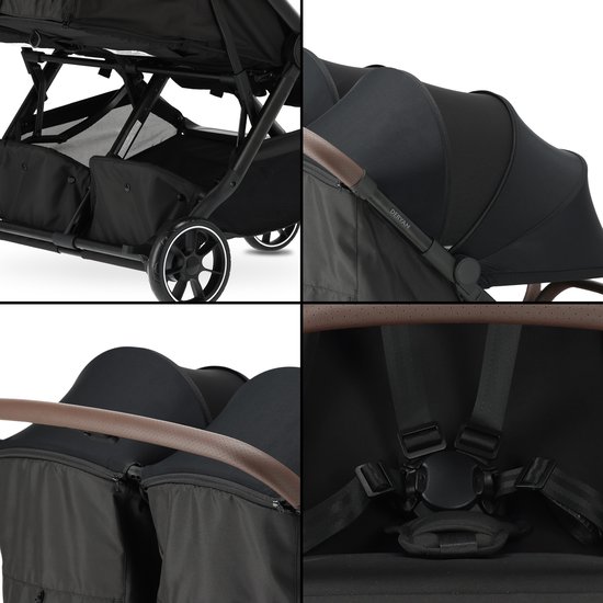 Deryan Luxe Rolo X2 XL V2 Dubbele Buggy - Duo Buggy - Zwart van Merkloos — afbeelding 2