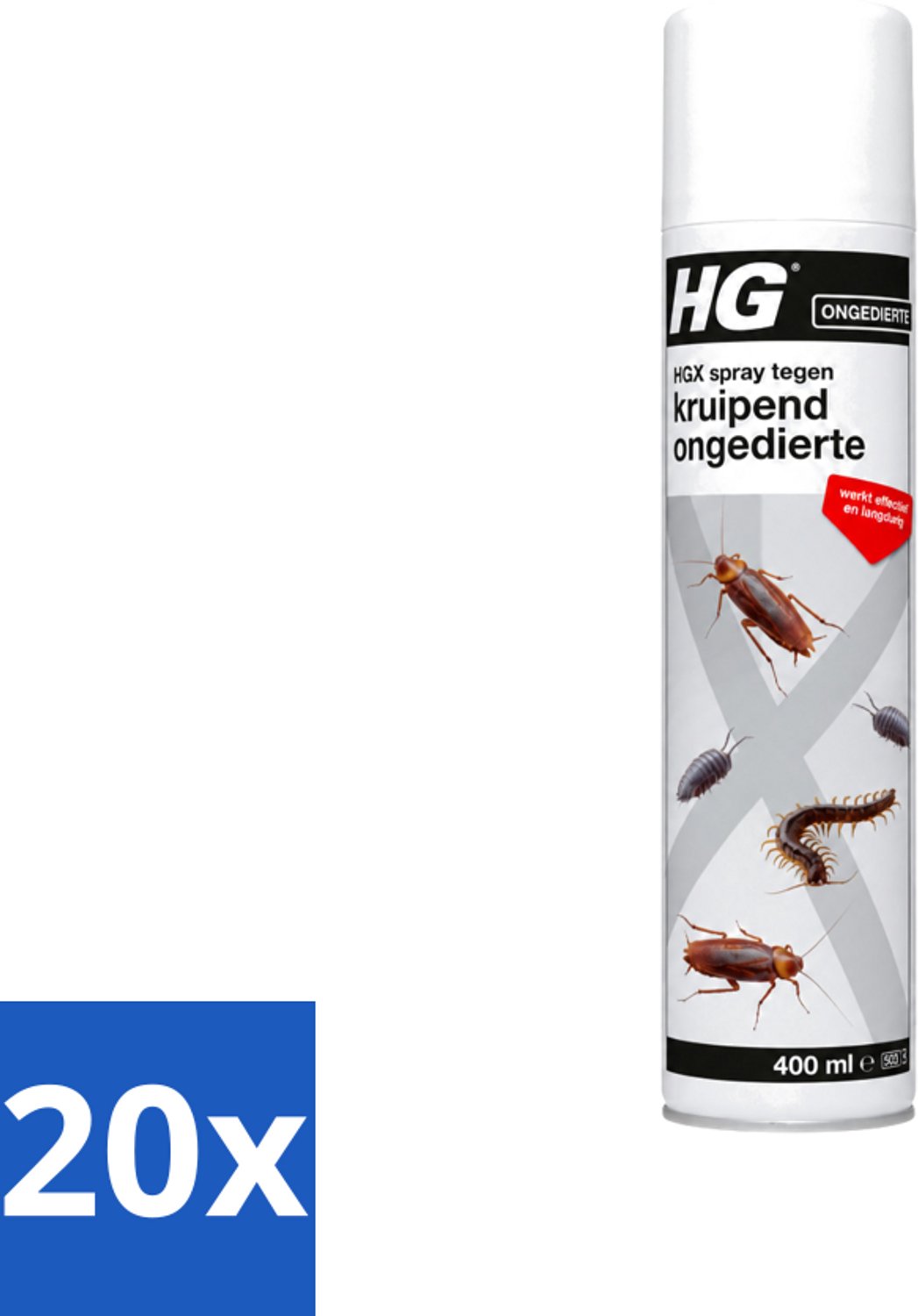 20 x HG X - Spray tegen Kruipend Ongedierte - Effectieve Bestrijding - 400 ml - Voordeelverpakking - 20 stuks