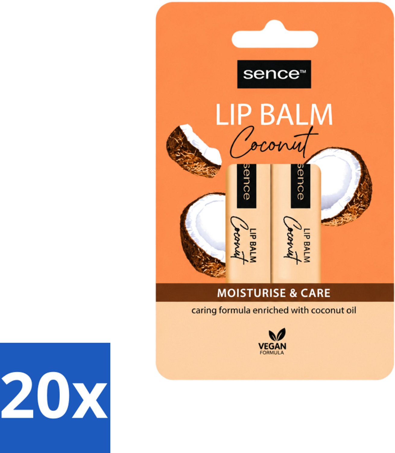 20 x Sence - Moisturise & Care - Lippenbalsem Duo - Verzorgend - 2 x 4,3 g - Voordeelverpakking - 20 stuks
