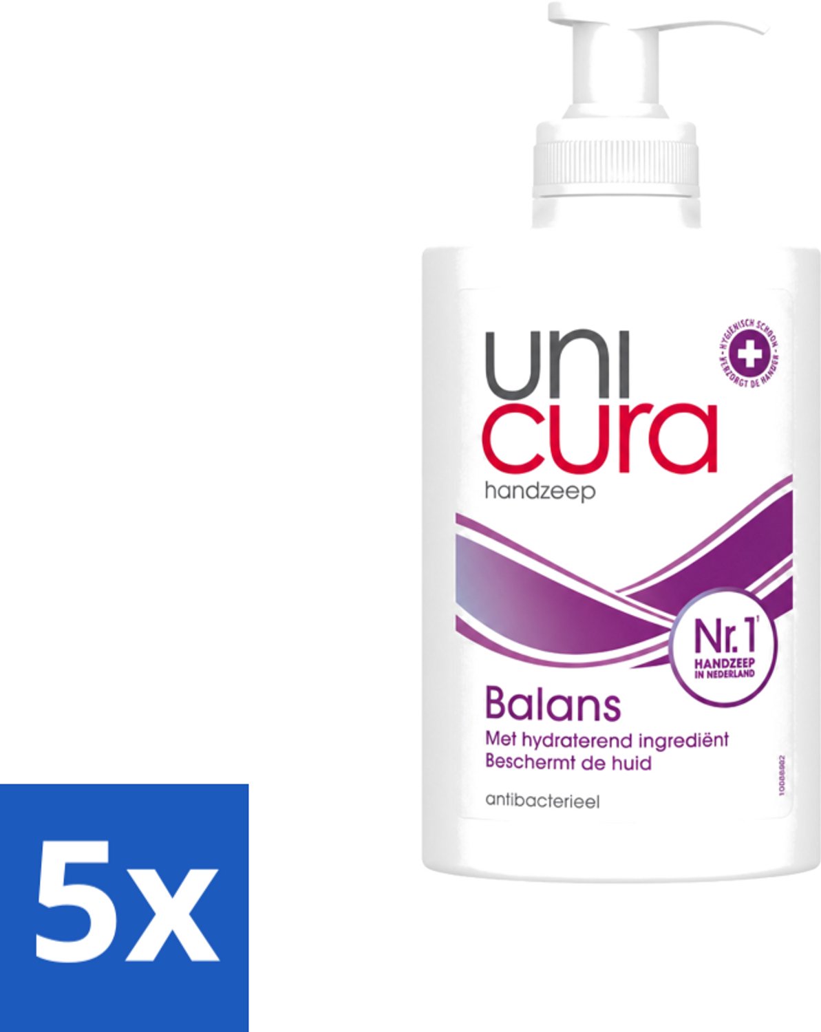 5 x Unicura - Vloeibare Handzeep - Anti Bacterieel - Balans - 250 ml - Voordeelverpakking - 5 stuks