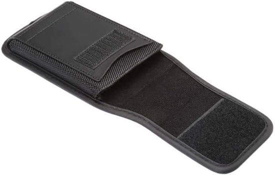 Case Cover with Card Holder in Leather and Nylon Vertical voor Meizu Mblu 10 (2021) - Black — afbeelding 4