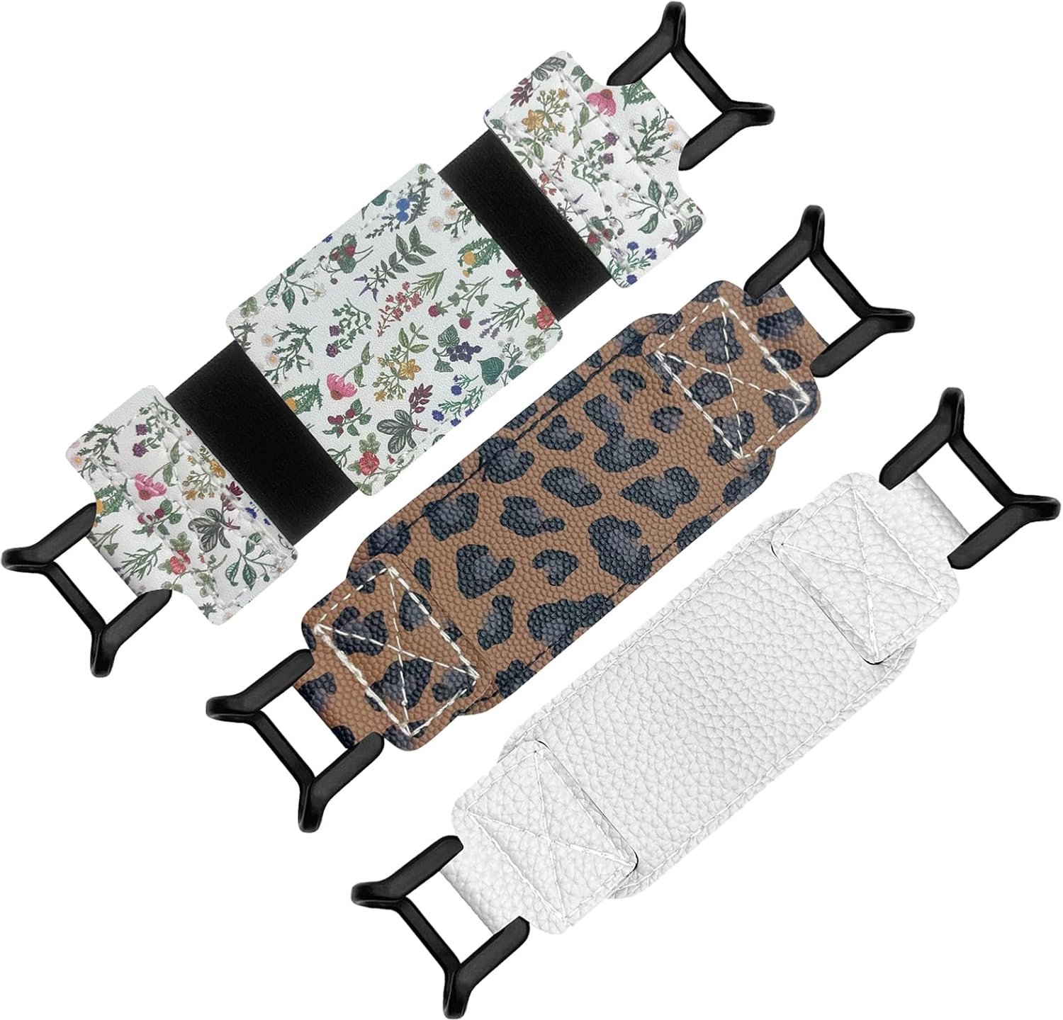 3 stuks veiligheidspolsband voor 6-8 inch e-readers tablet, bloem leesaccessoires, elastische houder van PU-leer, riemhouder met één hand voor elektronische e-readers