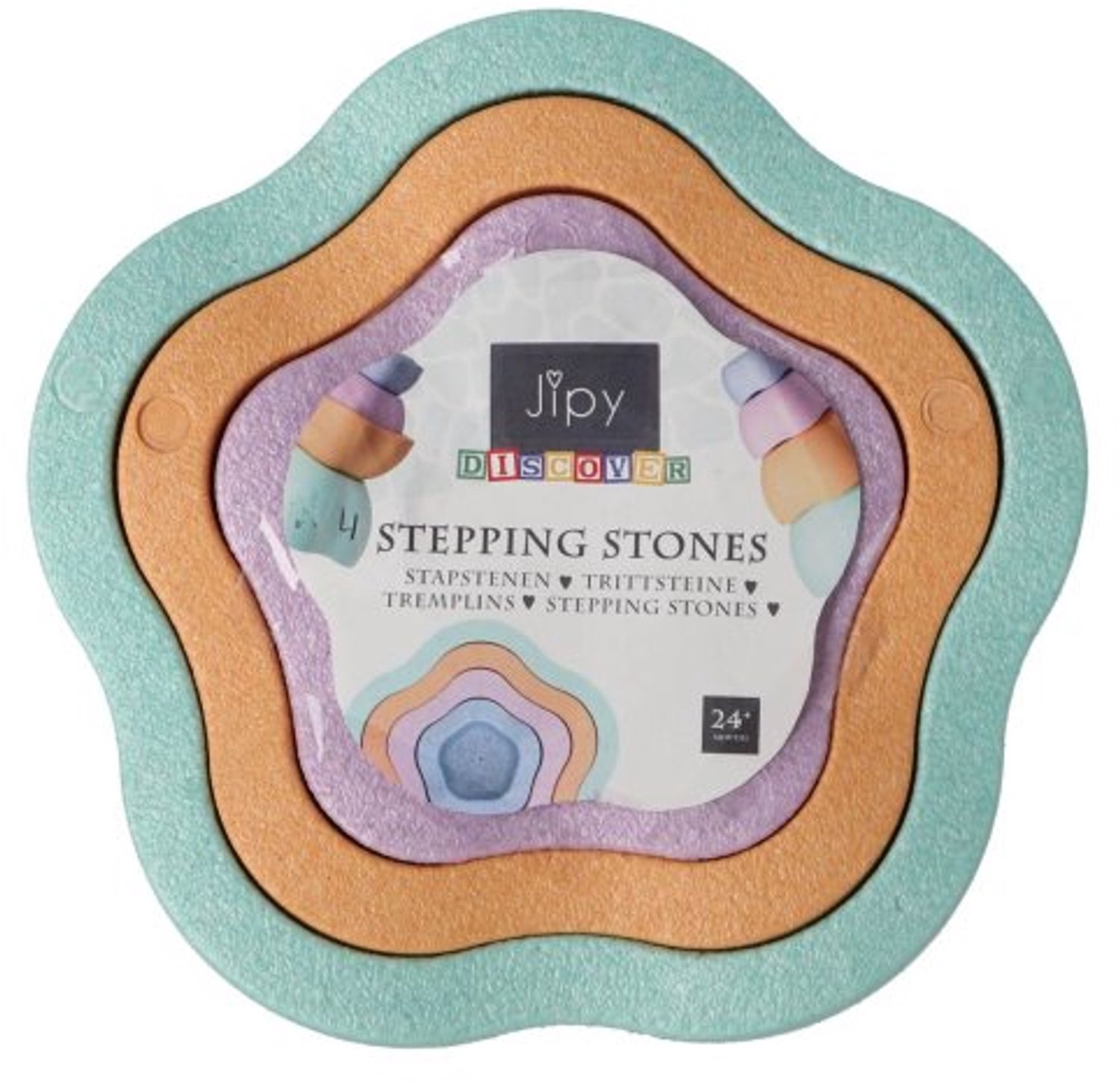 Jipy Stapstenen - Stapelblokken 4 Stuks - Stapelspeelgoed voor Baby en Peuter - Educatief Motoriek Speelgoed