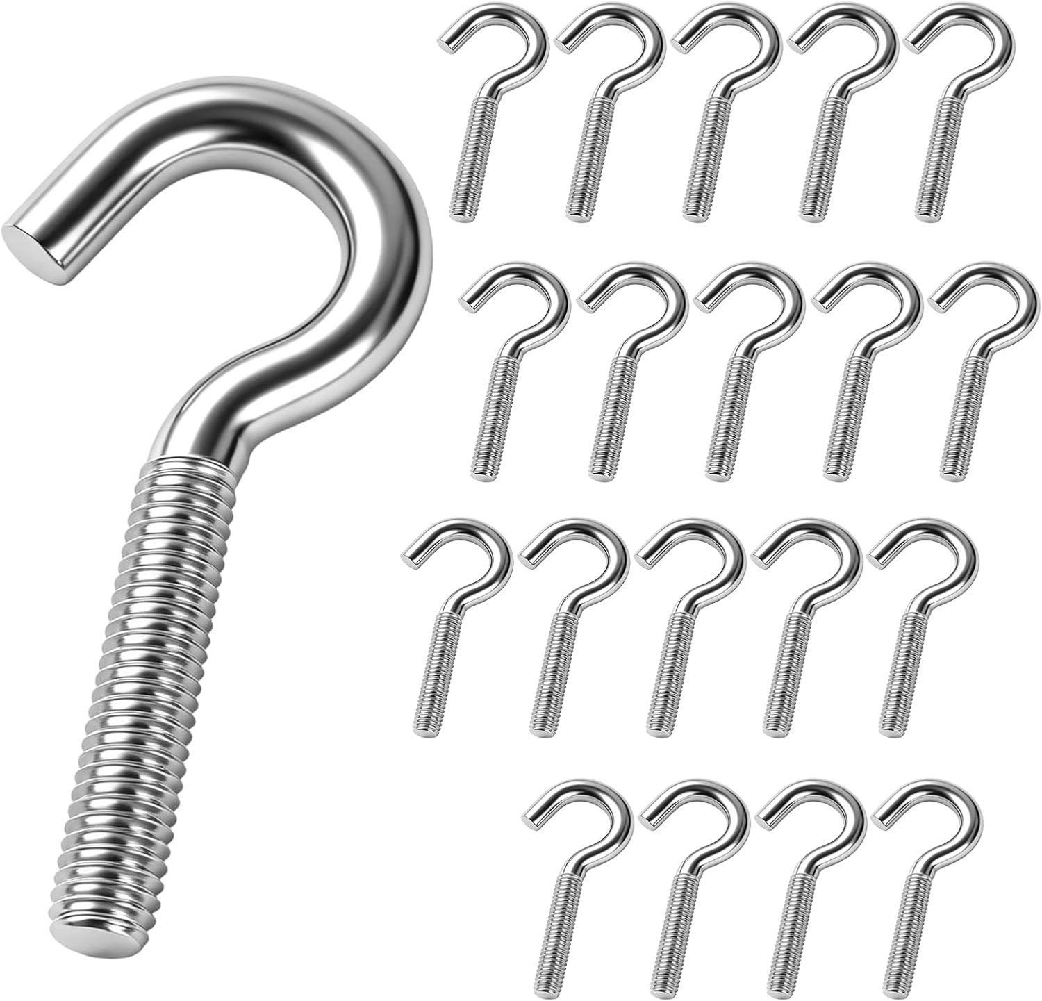 Haken M6 x 30 mm, schroefhaken gebogen voor muur, plafond