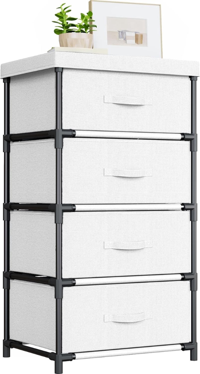 SNJY® Ladenkastje - Ladeblok - Ladekast - Nachtkastje - 4 Laden - 34D x 44B x 85H cm - Wit