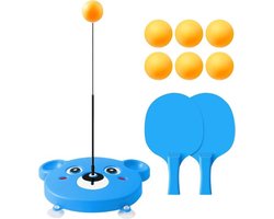 Tafeltennistrainingsset – Hoogte, elastische stang, rebound – Draagbare indoor zelftrainingsset voor tafeltennis en kinderen