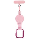 imoshion Universeel Uittrekbare kabel met karabijnhaak + telefoonpad - Telefoon Ketting - GSM Koord - Roze