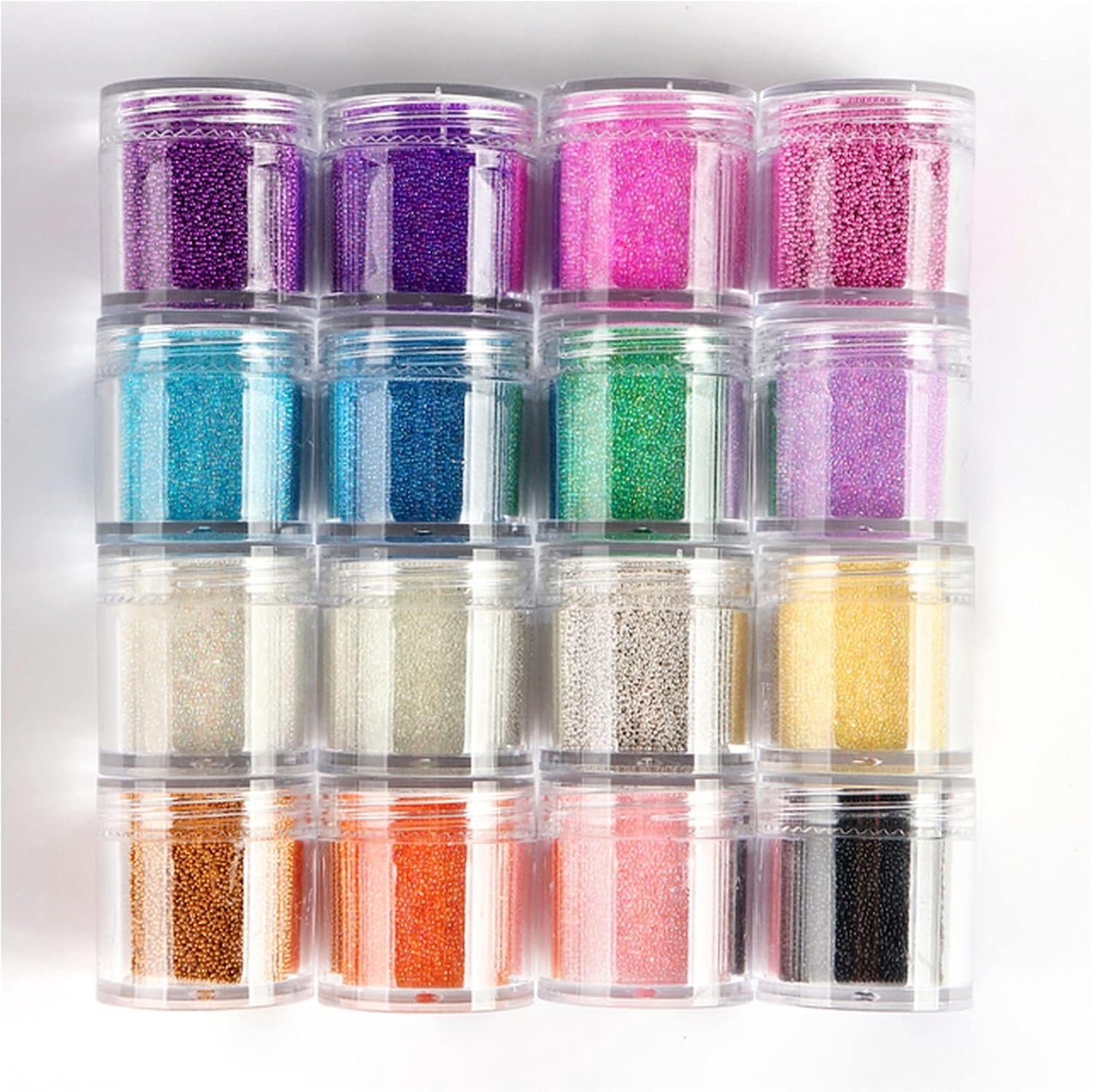 Fles 16 fleskaviaar kralen kleurrijke kleine mini water bubble kralen kawaii glitter Uv Hars vulling Micro Glass Bead Hars Art Supplies Glazen Potjes Flessen