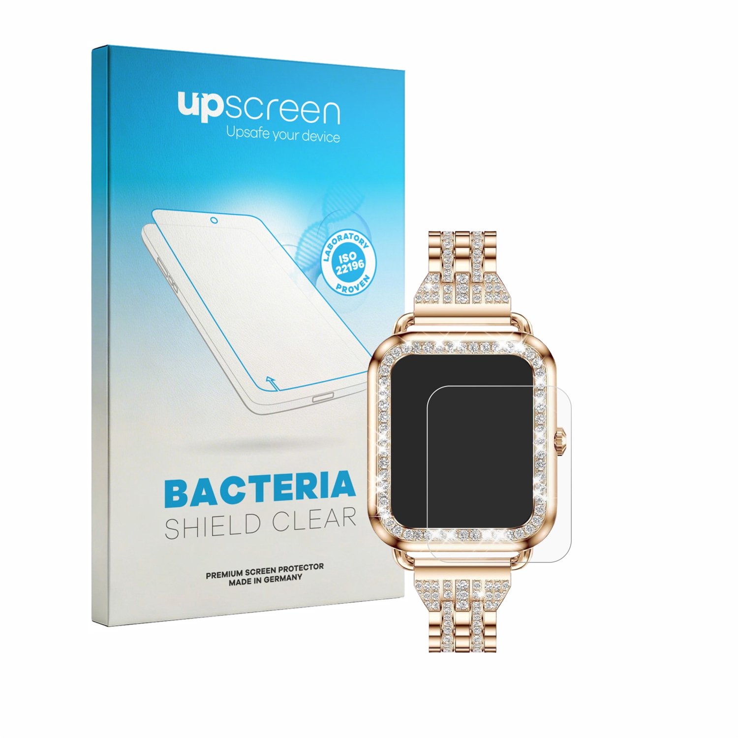 upscreen - Screenprotector voor fitonyo Smartwatch 1.29" - Folie Beschermfolie transparant antibacterieel