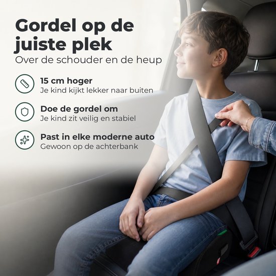 Zitverhoger auto - Kinderzitje auto - Stoelverhoger kind - Zwart - 39x31x15 cm - 2 stuks - STEGGER — afbeelding 4