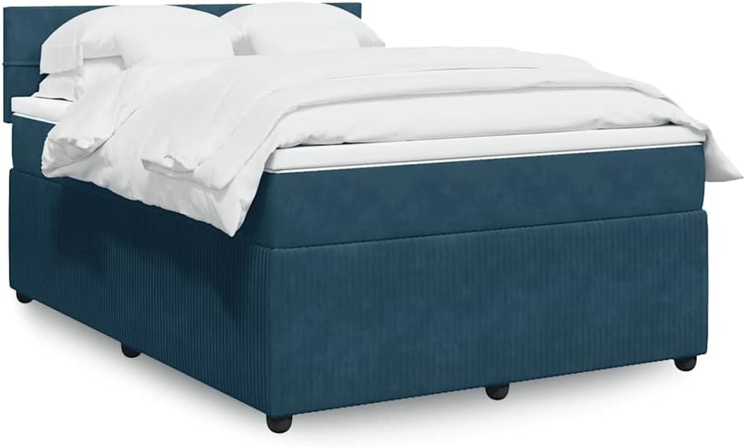 Pocketvering boxspring bed blauw 160x200