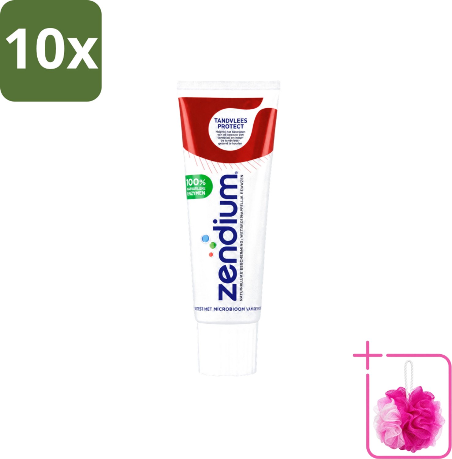 10 x Zendium – Tandpasta – Tandvlees Protect – 75 ml - Bulkverpakking - Gevoelig tandvlees - Douchemop - Tandvlees bescherming