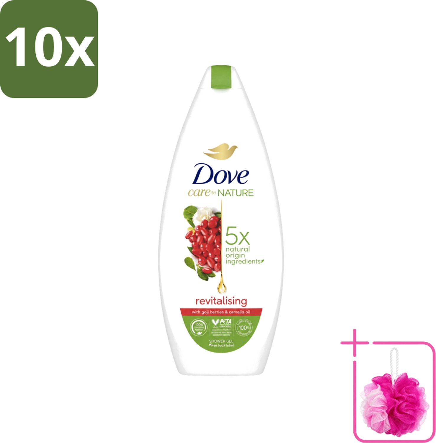 10 x Dove - Douchegel - Revitalising - Verfrissend - 225 ml - Bulkverpakking - Douchegel - Douchemop - Huidverzorging