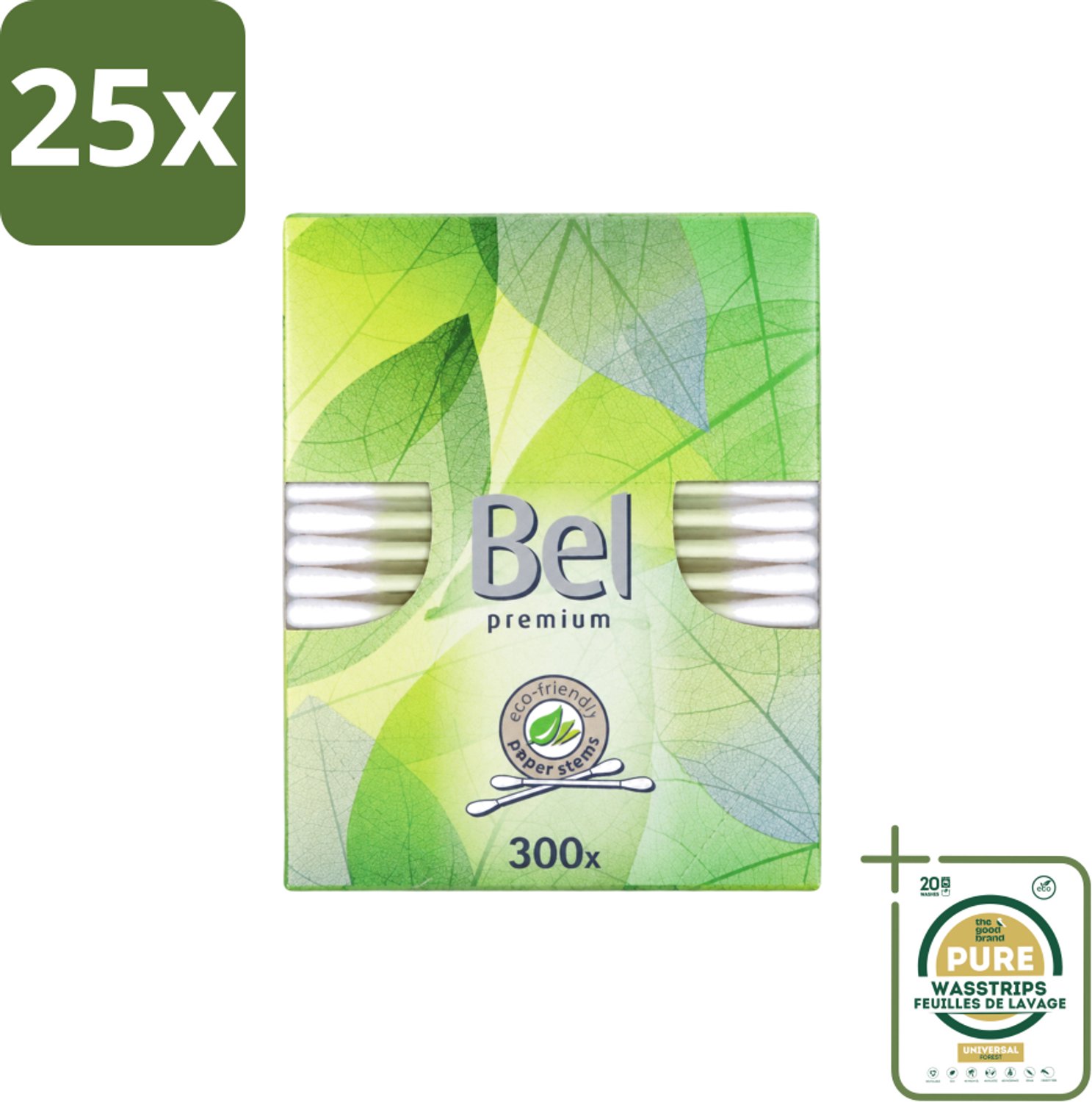 25 x Cotton Buds – Wattenstaafjes – Premium – Katoen - Wasstrips - Wattenstaafjes - Katoen - Papier - Plasticvrij - Milieuvriendelijk
