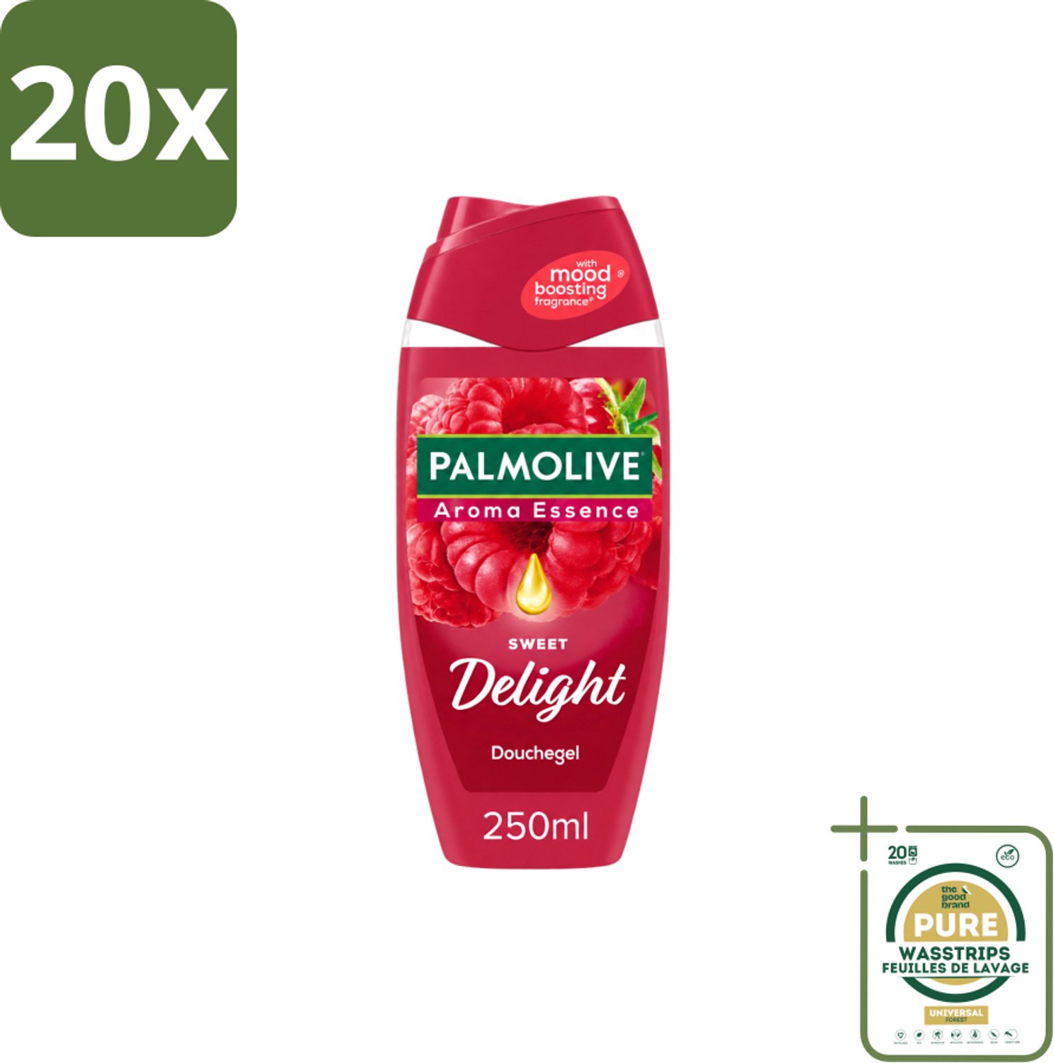 20 x Palmolive – Douchegel – Sweet Delight – 250 ml - Wasstrips - Douchegel - Fruitige Geur - Reiniging - Verzorging - Huidverzorging