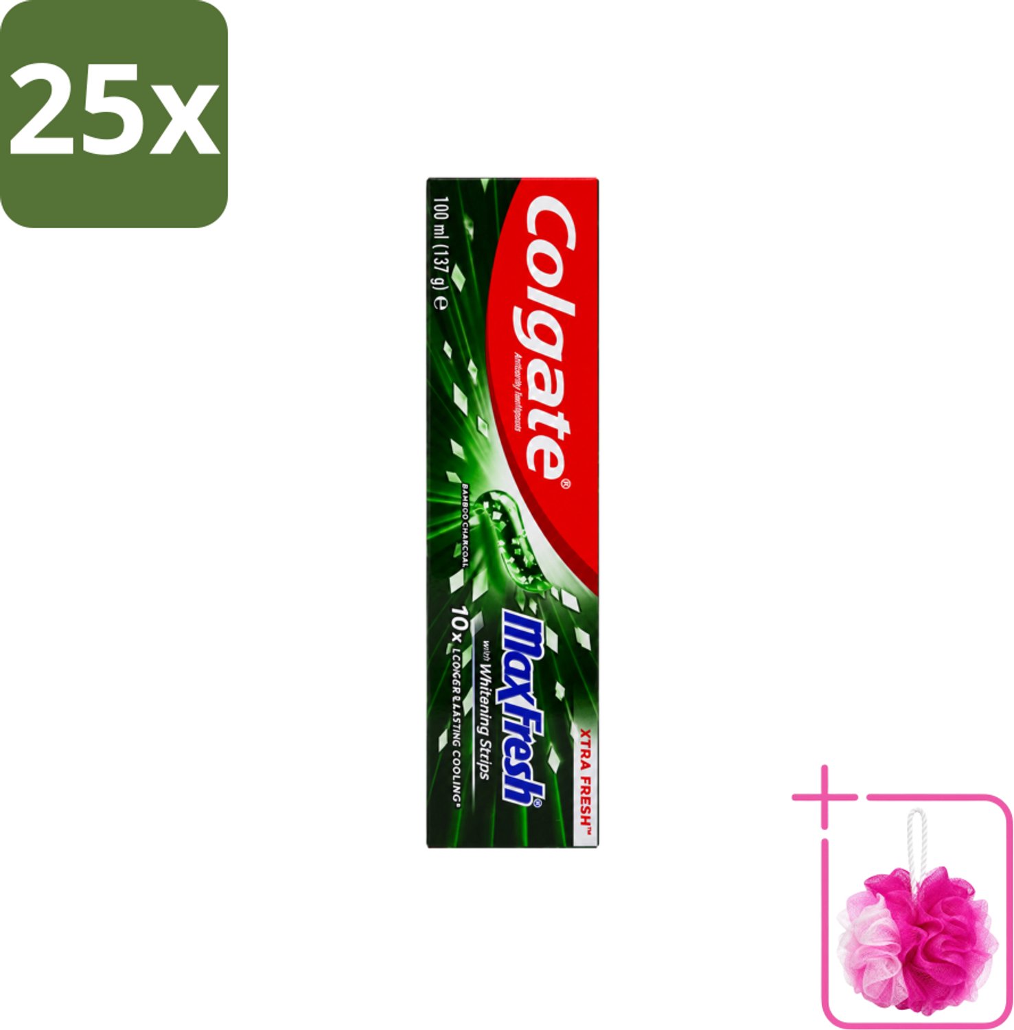 25 x Colgate – Tandpasta – MaxFresh Whitening Bamboo Charcoal – 100 ml - Bulkverpakking - Tandpasta - Douchemop - Witter maken